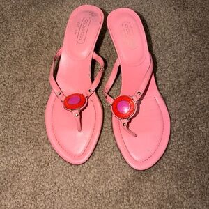 Coach Pink and Red Sandals
